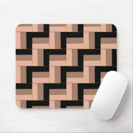 Bruine Mocha Zwarte geometrische rechthoeken Muismat