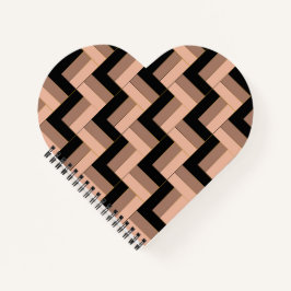 Bruine Mocha Zwarte geometrische rechthoeken Notitieboek