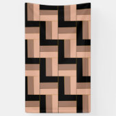 Bruine Mocha Zwarte geometrische rechthoeken Spandoek (Verticaal)