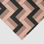 Bruine Mocha Zwarte geometrische rechthoeken Tissuepapier (Detail)