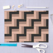 Bruine Mocha Zwarte geometrische rechthoeken Tissuepapier (Craft)