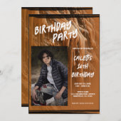 Bruine modder foto moderne verjaardag kaart (Voorkant / Achterkant)