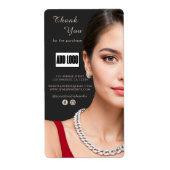 Bruine Mode Sieraden Business Logo Dank u Etiket (Voorkant)