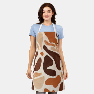 Bruine moderne kunststroomvormen all-over print sc schort