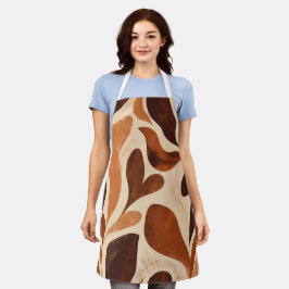 Bruine moderne kunststroomvormen all-over print sc schort