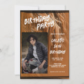 Bruine Moderne Verjaardag Modder Foto Kaart (Voorkant)