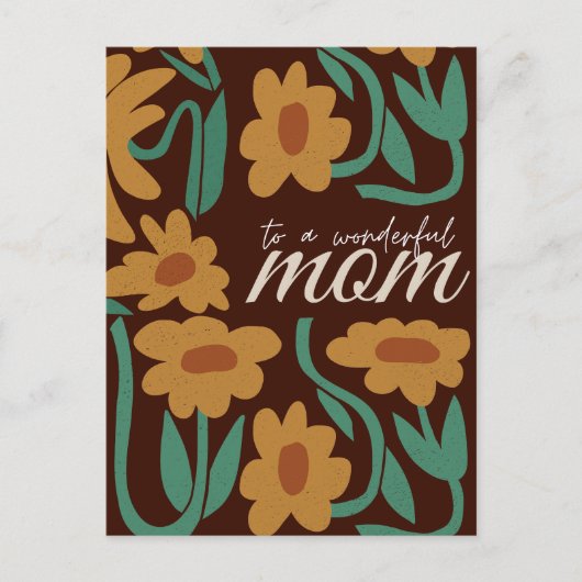 Bruine Moederdag Briefkaart (Voorkant)