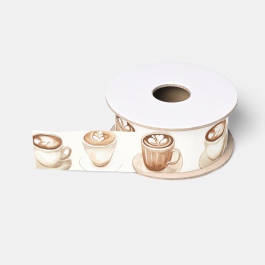 Bruine mokken koffie grosgrain lint (Spoel)