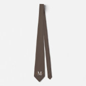 Bruine Monogramed Necktie Stropdas (Voorkant)