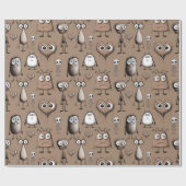 Bruine Monsters Cadeaupapier (Vlak)