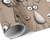 Bruine Monsters Cadeaupapier (Rol Hoek)