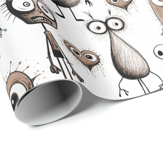 Bruine Monsters Cadeaupapier (Rol Hoek)