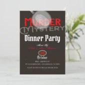 Bruine moordmysterie dinerfeest kaart (Staand voorkant)