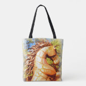 bruine mosterang tote bag (Achterkant)
