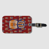 Bruine Muis patroon Gordijn Bagagelabel (Voorkant (horizontaal))