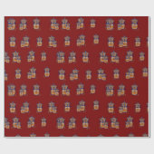 Bruine Muis patroon Gordijn Cadeaupapier (Vlak)