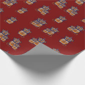 Bruine Muis patroon Gordijn Cadeaupapier (Hoek)