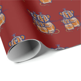 Bruine Muis patroon Gordijn Cadeaupapier