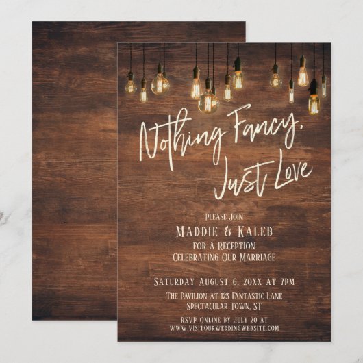 Bruine muur Edison verlicht niets Fancy Kaart (Voorkant / Achterkant)