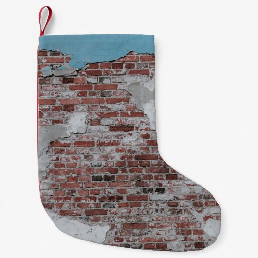 Bruine muur kleine kerstsok (Voorkant)