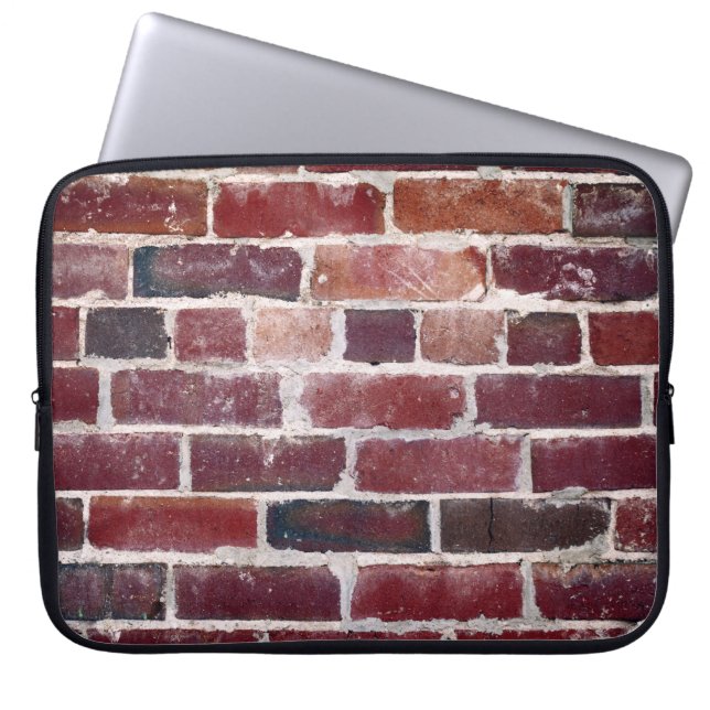 Bruine muur laptop sleeve (Voorkant)