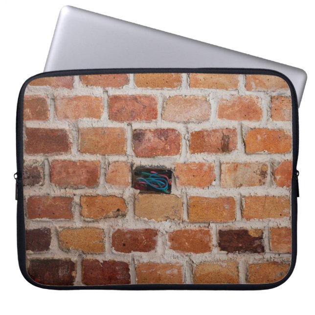 Bruine muur laptop sleeve (Voorkant)
