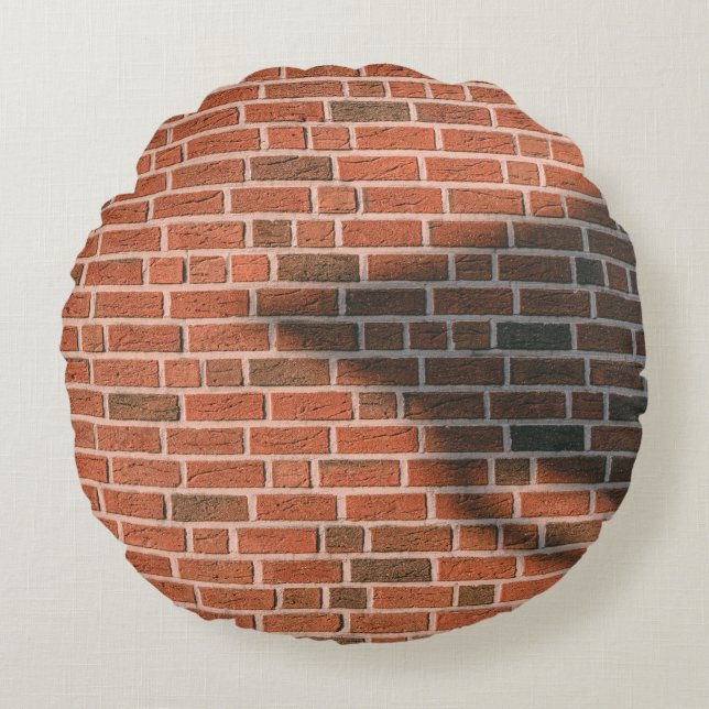 Bruine muur rond kussen (Voorkant)