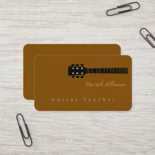 Bruine Muziekgitarist Visitekaartje