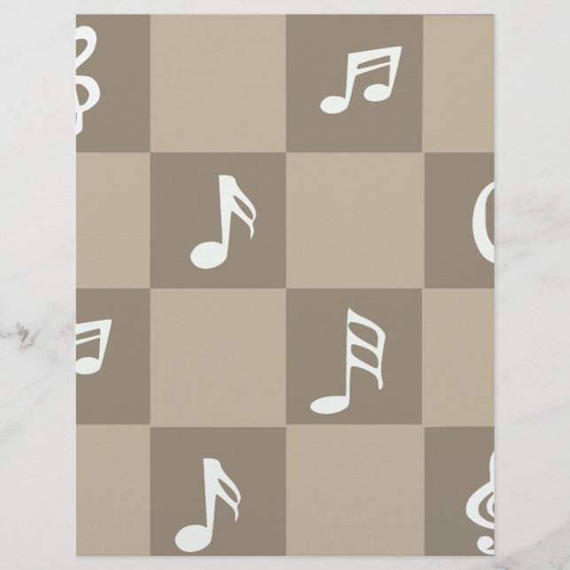 Bruine muzieknootpatroon: (Voorkant)