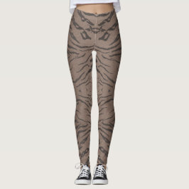 Bruine naadloze tijgerpatroonleggings leggings