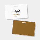 Bruine naam Tags Badges (Voor- en achterkant)