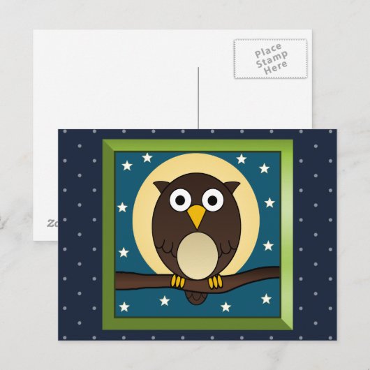 Bruine nachtstruik briefkaart (Voorkant / Achterkant)