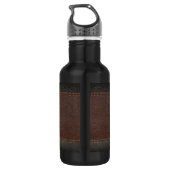 Bruine namaakleren monogram bruidsjonker cadeau waterfles (Achterkant)