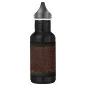 Bruine namaakleren monogram bruidsjonker cadeau waterfles (Links)