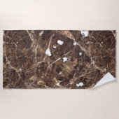 Bruine Natuur Marmeren Steen Strandlaken (Voorkant)