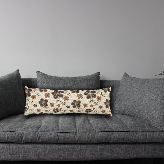 Bruine natuurlijke bloem lichaamskussen