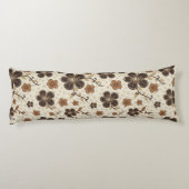 Bruine natuurlijke bloem lichaamskussen (Achterkant)