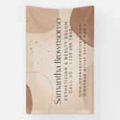 Bruine neutrale aardtoon estheticien spandoek (Verticaal)