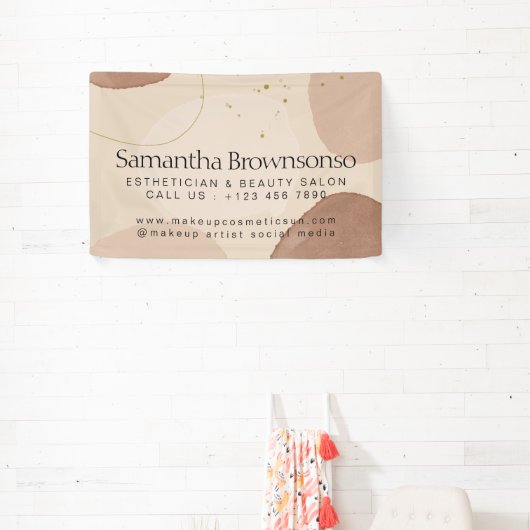 Bruine neutrale aardtoon estheticien spandoek (Insitu)