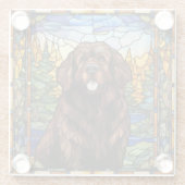 Bruine Newfoundlander Hond Onderzetter (Achterkant)