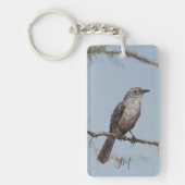 Bruine Noordelijke Spotvogel Schilderij Initialen Sleutelhanger (Voorkant)