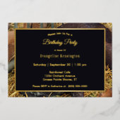  bruine nubian Goat Gold Birthday Folie Uitnodiging (Voorkant)