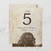  Bruine Oak Tree Fall Trouwtafel Nummer Briefkaart (Voorkant / Achterkant)