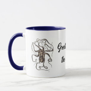  Bruine Octopus, Nautische Natuur Art Sketch Mok