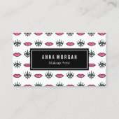 Bruine ogen en roze lips Kitschy Makeup Artist Visitekaartje (Voorkant)