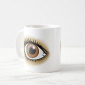Bruine Ogen icoon Koffiemok (Voorkant links)