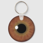Bruine ogen Iris Eyeball Cool Custom Round Sleutel Sleutelhanger (Voorkant)