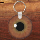 Bruine ogen Iris Eyeball Cool Custom Round Sleutel Sleutelhanger (Voorkant)