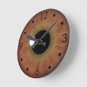 Bruine ogen Iris Eyeball Custom Medium Ronde Klok (Hoek)