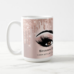 Bruine ogen Roos Glitter Drift Makeup Bride Koffiemok